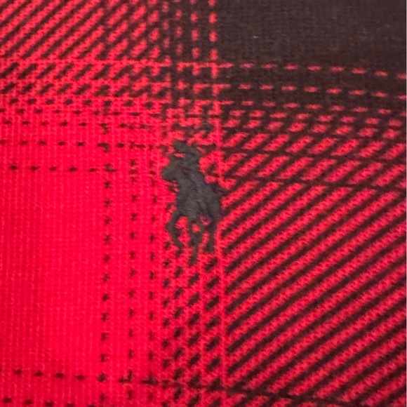 Polo Ralph Lauren Men Red Black Buffalo Plaids Quarter Zip Sweater Size Large - Picture 8 of 12